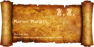 Maros Margit névjegykártya